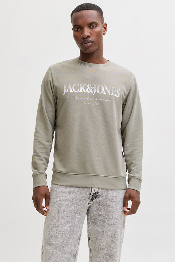 Jack & Jones Sudadera logo grande gris