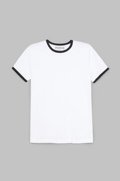 Springfield Basic-Shirt mit Kontrasten blanco