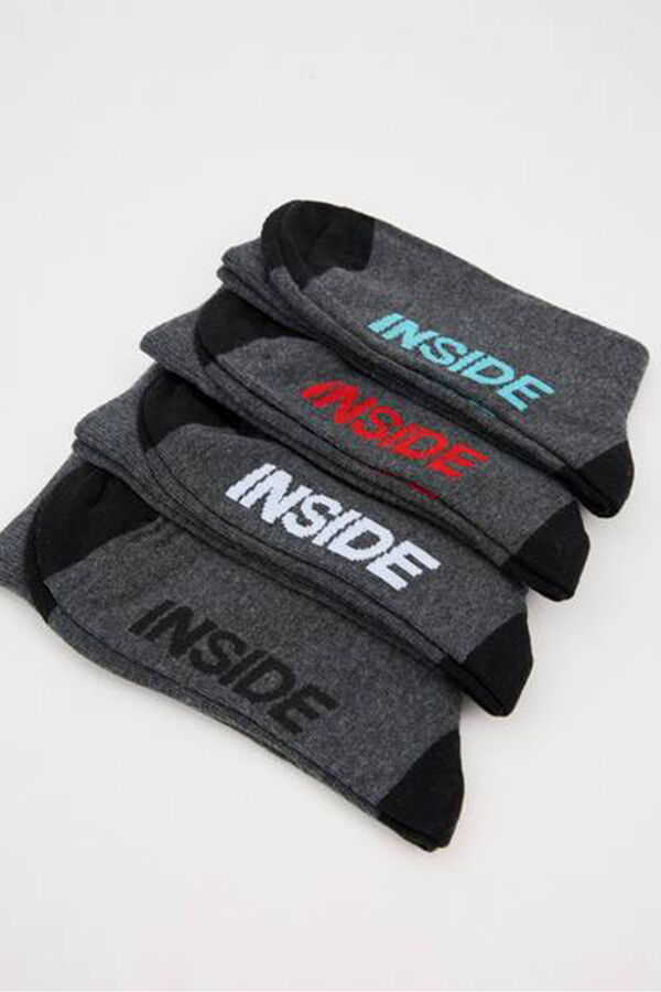 Inside Pack x4 de calcetines gris gris