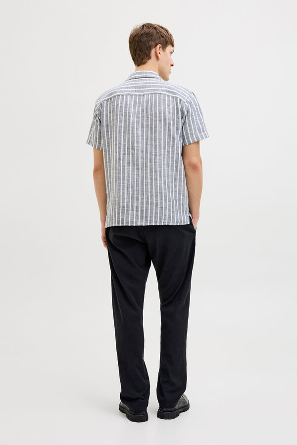 JJ REBEL Linen regular fit jogger trousers black