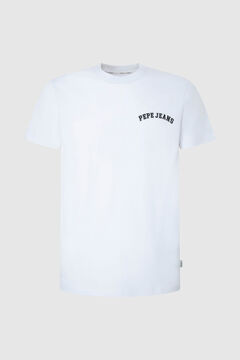 Springfield Regular fit T-shirt with varsity logo blanc