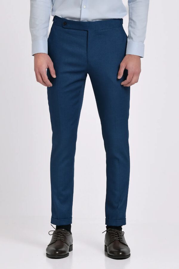 JVZ Textured suit trousers blue