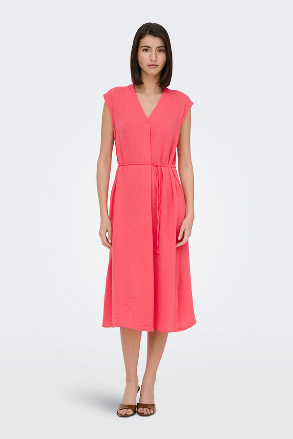 JDY Vestido midi fluido rosa