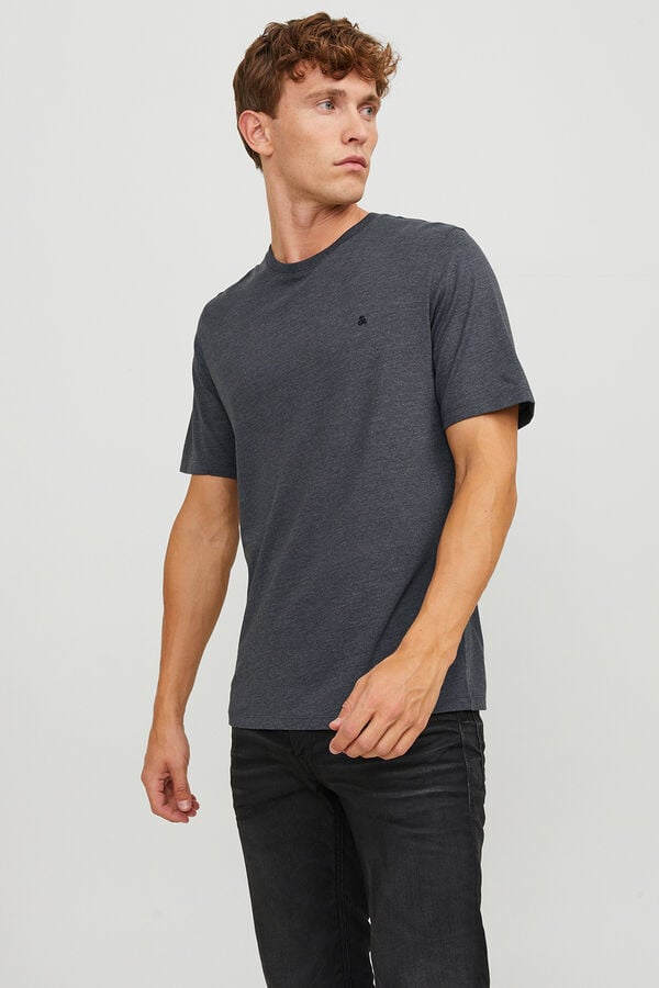 Jack & Jones Baumwoll-T-Shirt mit normaler Passform Grau
