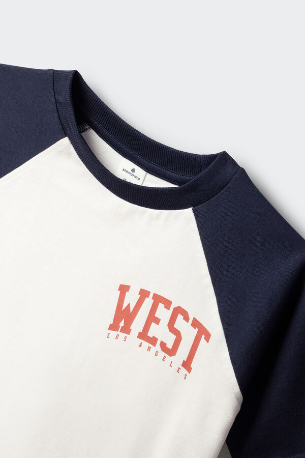 Springfield Kids T-shirt manga curta "West LA" para menino bege
