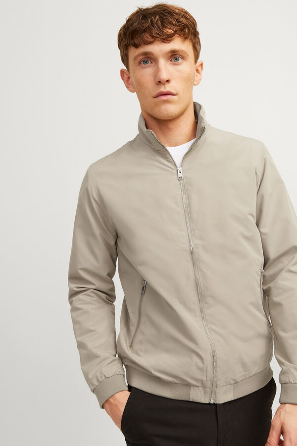 Jack & Jones bomber jacket with high neck blue