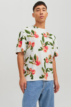 Springfield T-Shirt Blumen-Print blanco