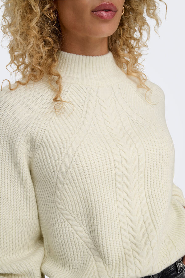 Only Camisola de malha de oitos branco