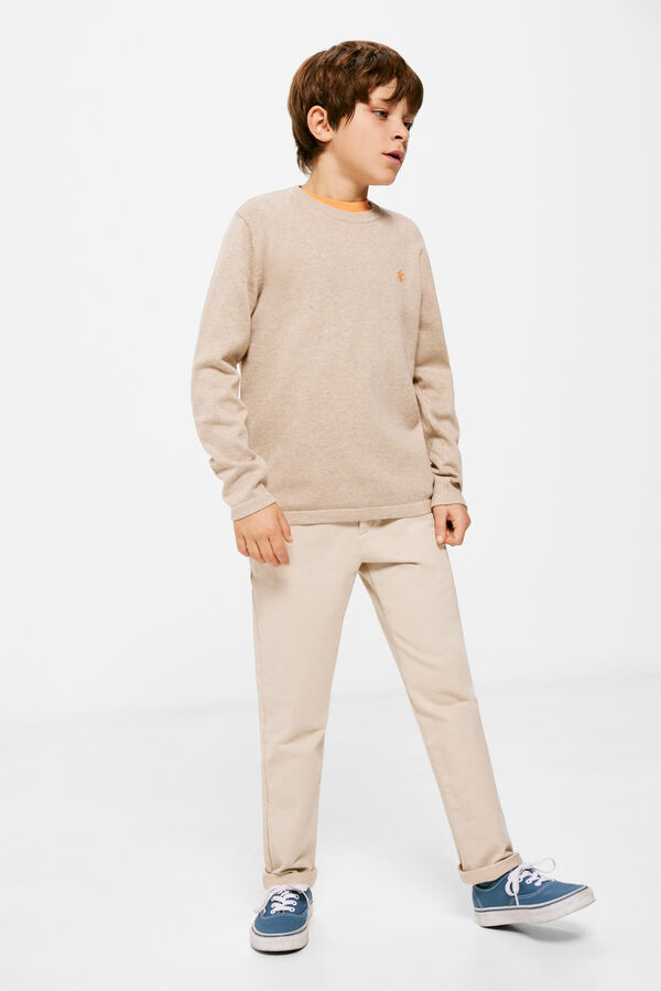 Springfield Boys' jumper with elbow patches natural