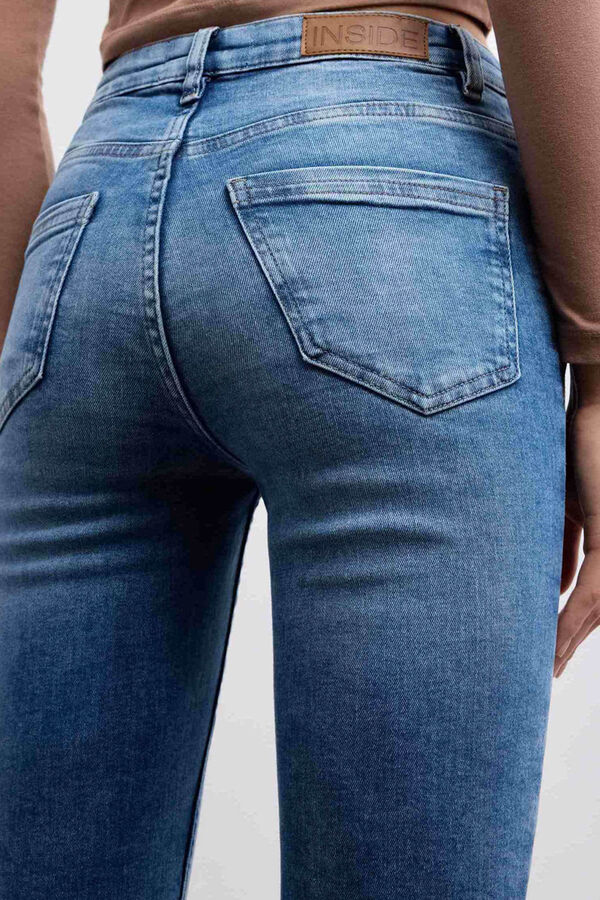 Inside Jeans B&aacute;sico Skinny Tiro Medio azul