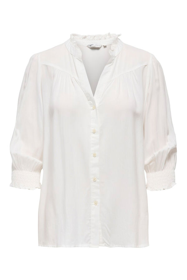 Only Elastic 3/4 sleeve shirt white