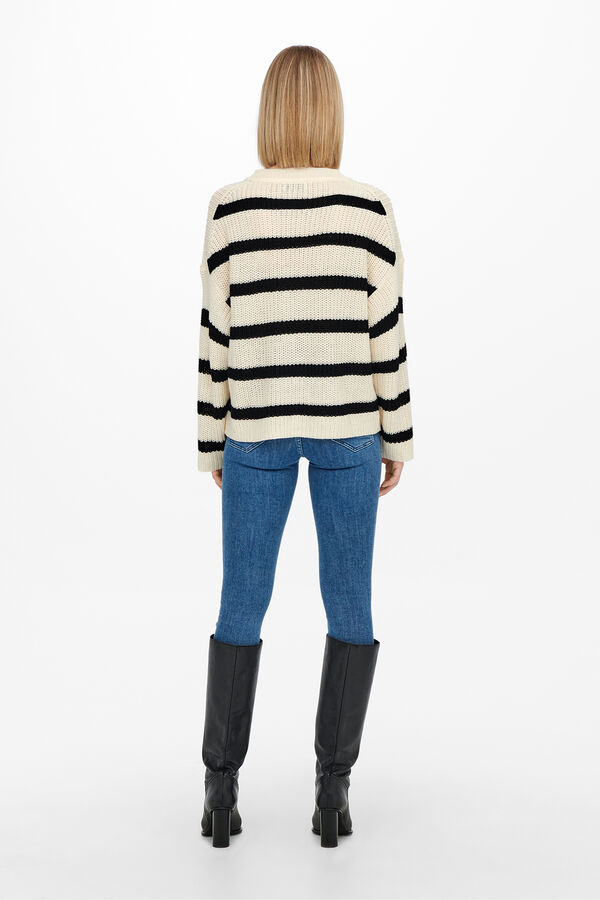 JDY k&ouml;t&ouml;tt cs&iacute;kos pul&oacute;ver feh&eacute;r