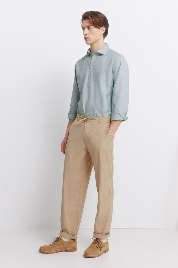 Springfield lightweight oxford polo shirt green