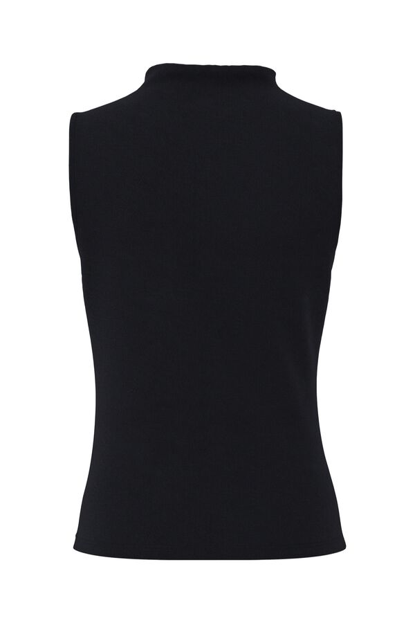 Pieces Drapiertes &auml;rmelloses Top Schwarz