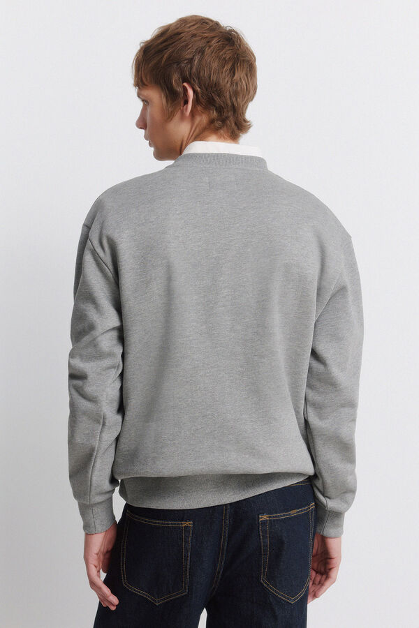 Springfield Sweatshirt crew neck with patches grey