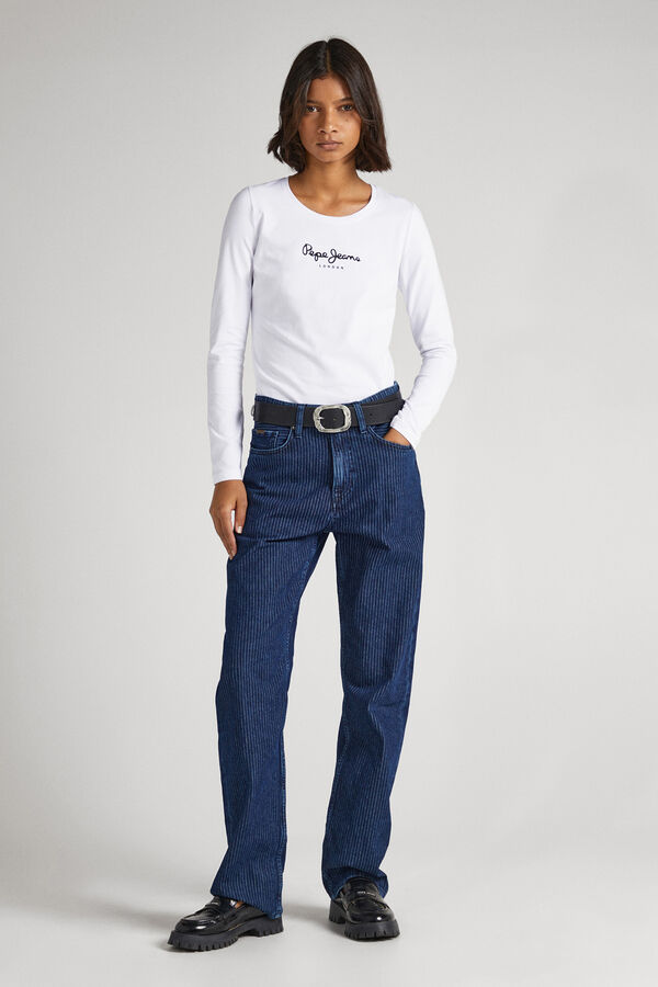 Pepe Jeans Basic long sleeve T-shirt with front logo white