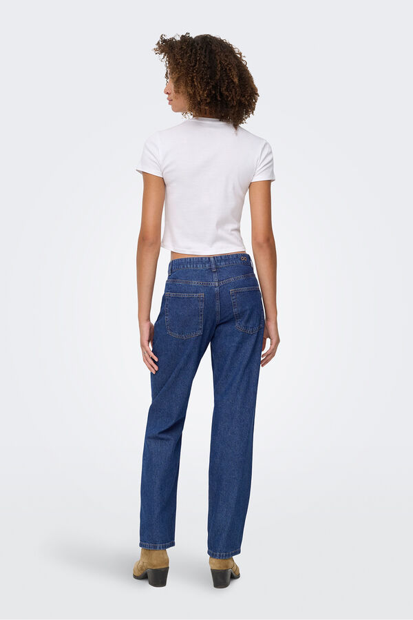 JDY Gerade Jeans mit mittelhohem Zuglasche Blau