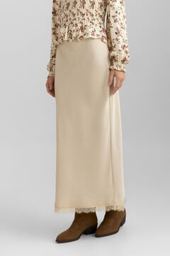 Springfield Midi suknja od satena s čipkom