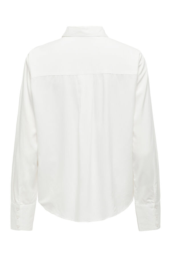 Only Flowy long sleeve sleeved shirt white