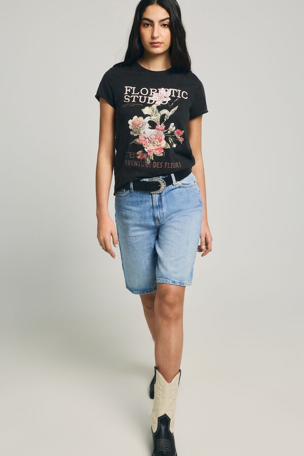 Only Printed short-sleeved T-shirt brown