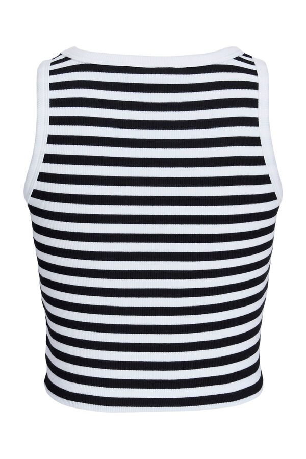 Jack & Jones Top riscas com al&ccedil;as caneladas branco