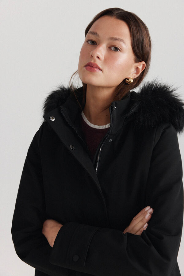 Springfield Faux fur hood parka black