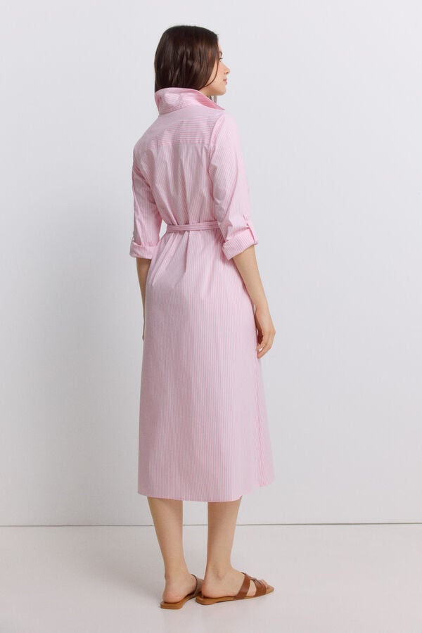 Springfield Striped shirt dress pink