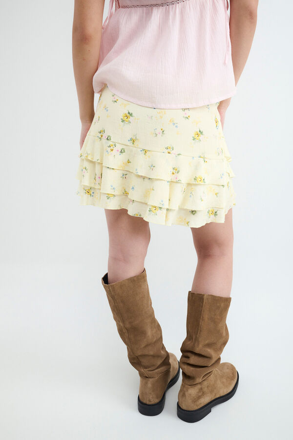 Balmohk Minifalda estampado flores amarillo