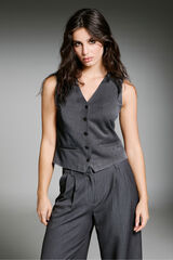 Only Buttoned dress vest grey