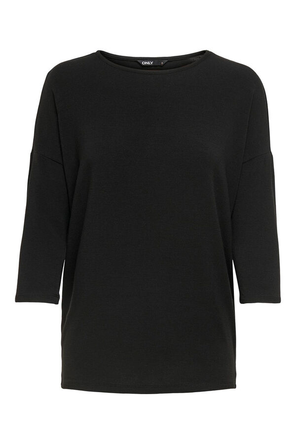 Only Flie&szlig;endes T-Shirt mit Socke &Auml;rmel  Schwarz