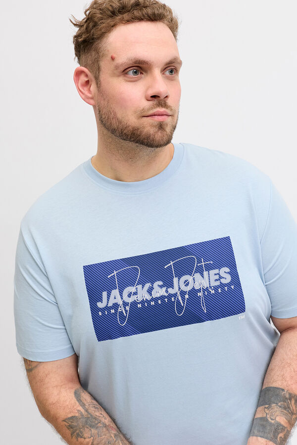 Jack & Jones PLUS Short-sleeved logo T-shirt blue