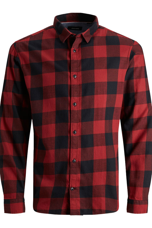 Jack & Jones Camisa xadrez regular fit vermelho