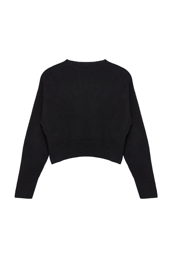 Trendyol Knitted cardigan with buttons black