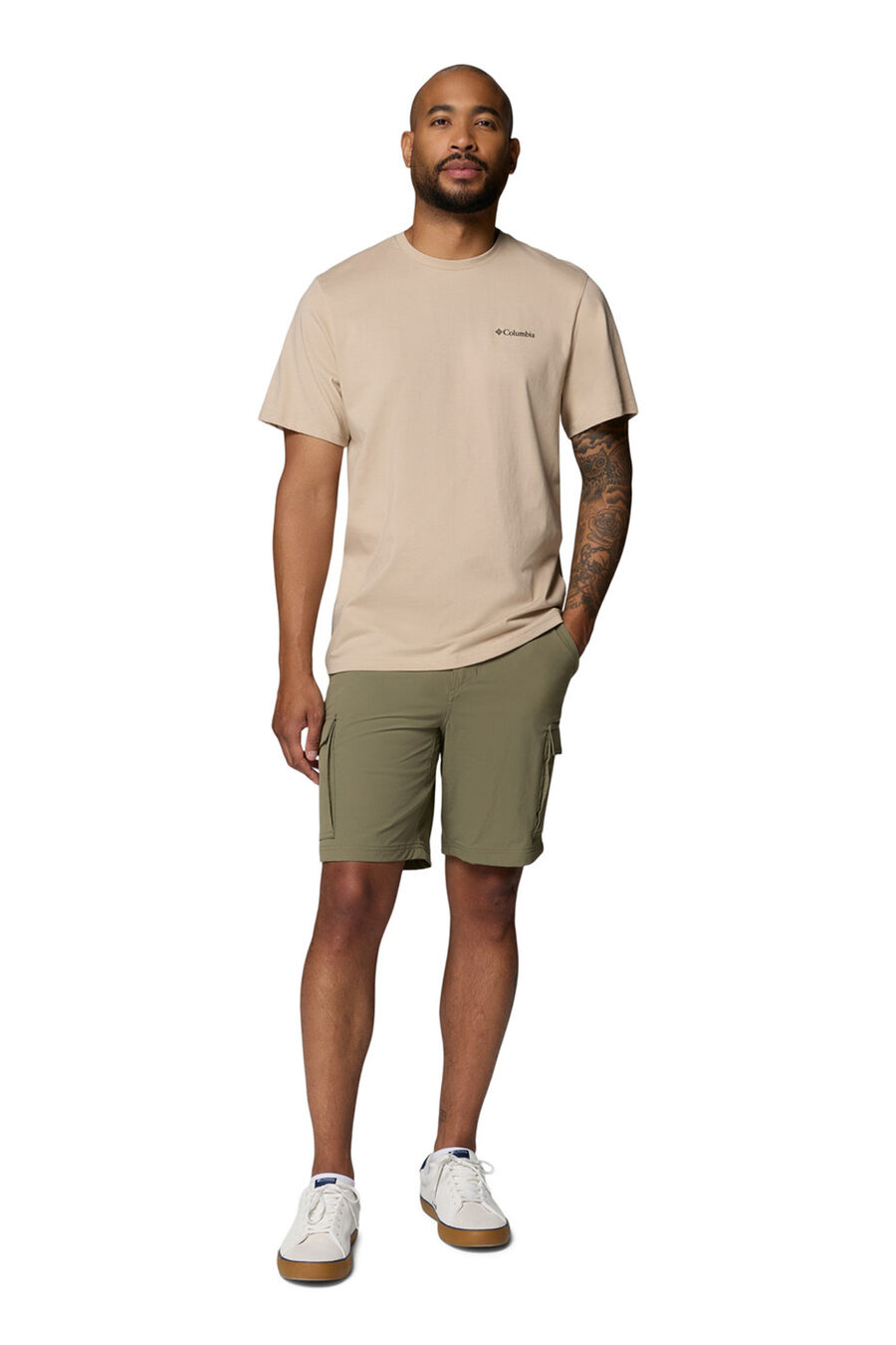 Camiseta con estampado de naturaleza en la espalda