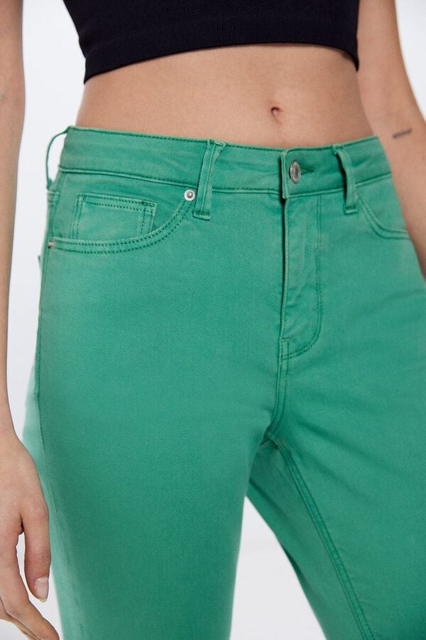 Springfield Jeans Slim Cropped Farbe grün