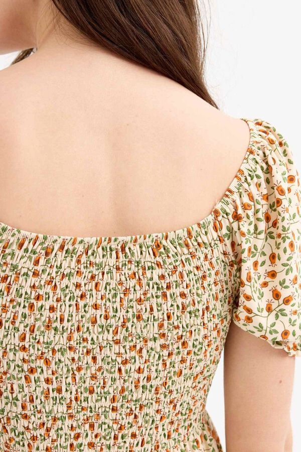 Inside Short sleeve mini dress brown