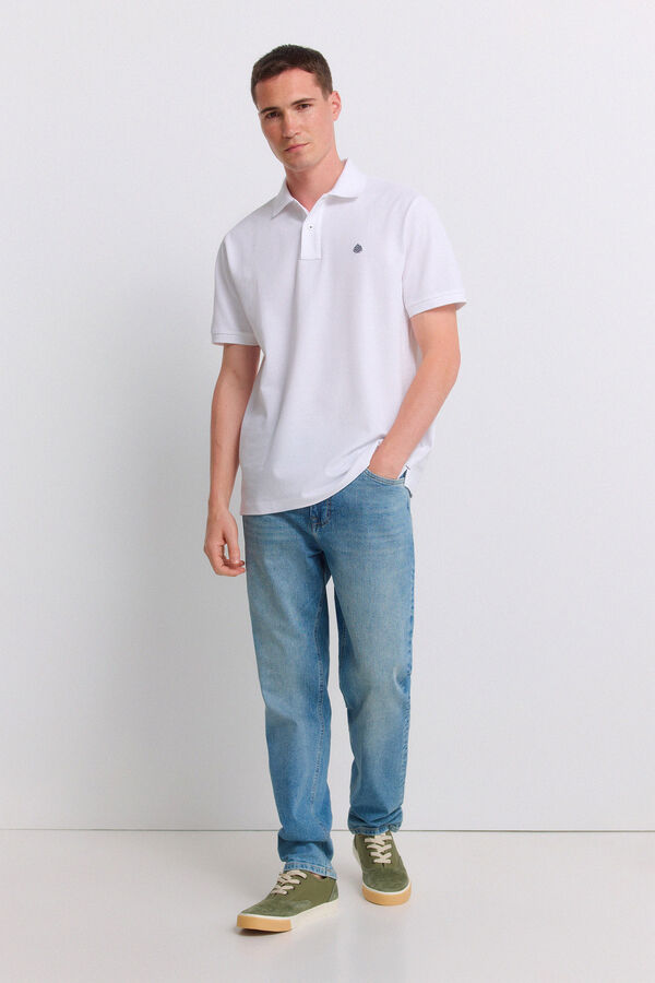 Springfield Polo piqu&eacute; b&aacute;sico Springfield regular fit branco