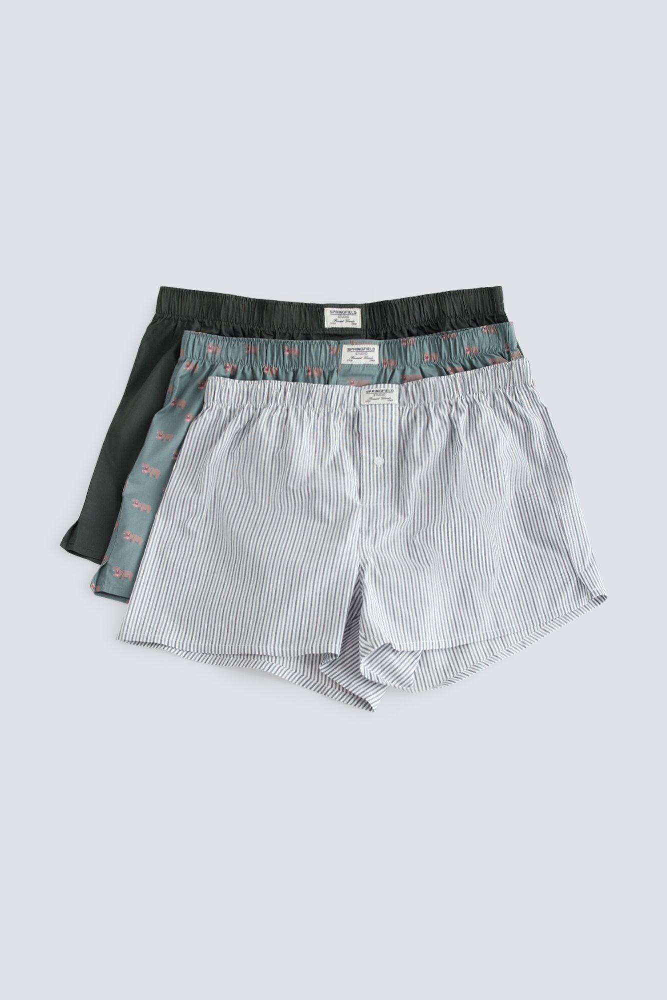 Springfield Printed poplin 3-pack boxers
