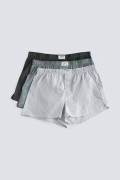 Springfield Printed poplin 3-pack boxers blue