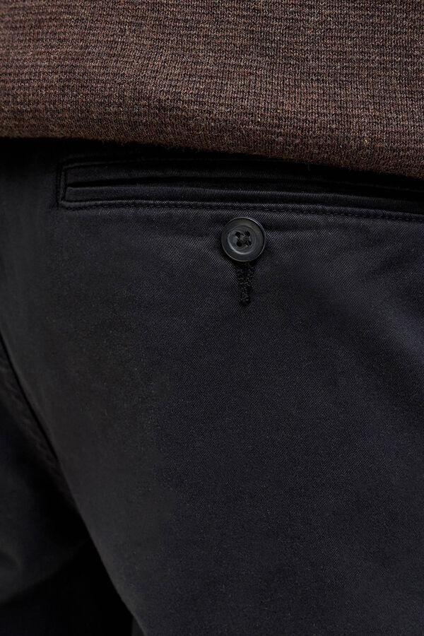 Jack & Jones Mid-rise regular fit chinos Crna