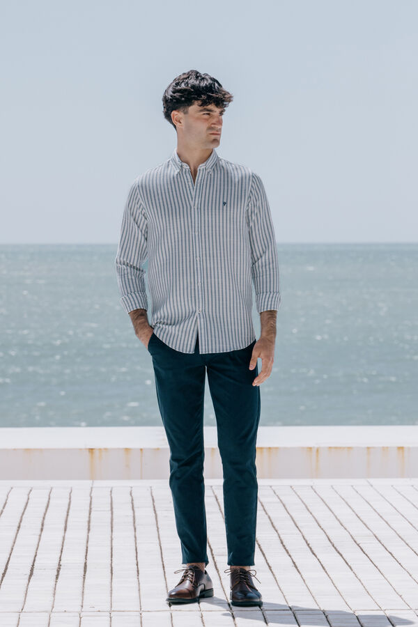 Celopman Striped plaid shirt k&eacute;k