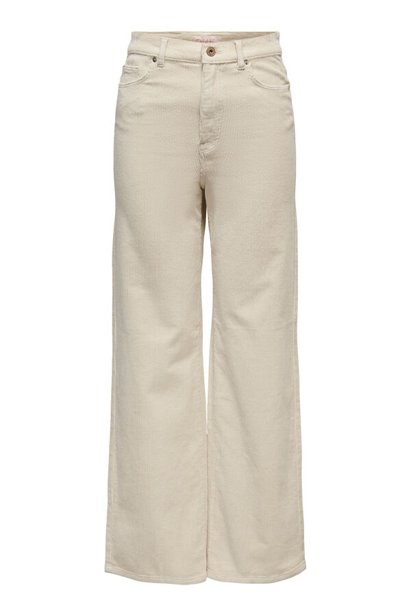 Only Pantal&oacute;n de pana wide leg beige