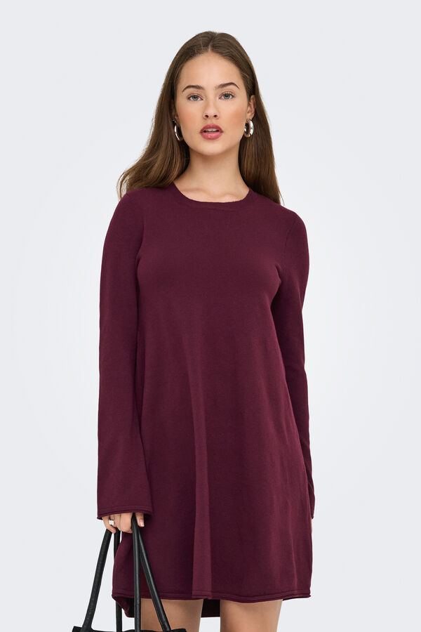 Only Vestido corto manga larga morado/lila