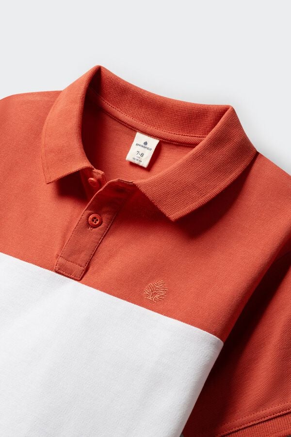 Springfield Kids Polo majica od oksford tkanine sa krojenim i &scaron;ivenim detaljima za dečake Plava