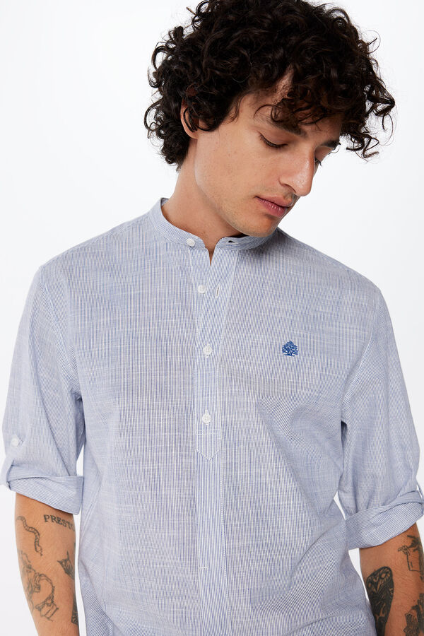 Springfield Striped 3/4 sleeve shirt bluish