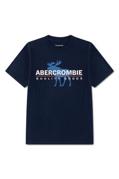Abercrombie Kids T-shirt de manga curta com log&oacute;tipo azul