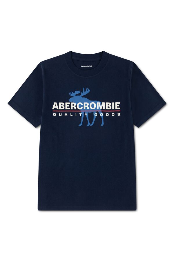 Abercrombie Kids T-shirt de manga curta com log&oacute;tipo azul
