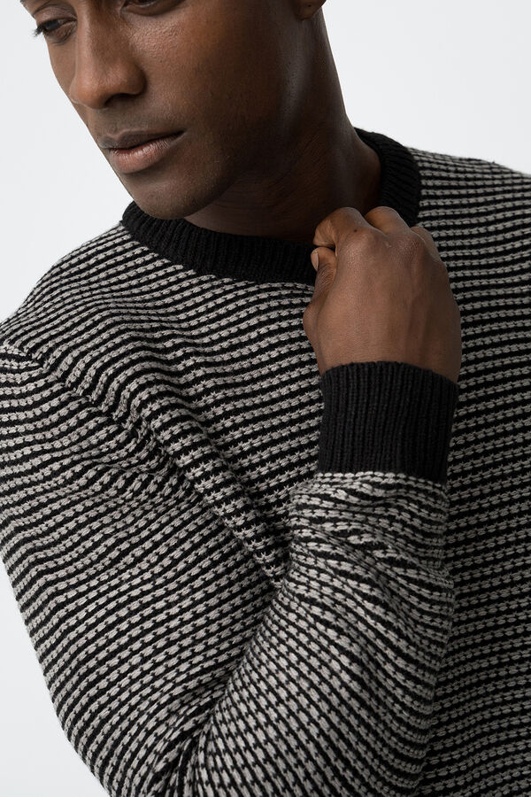 Tiffosi Jersey de punto a rayas gris