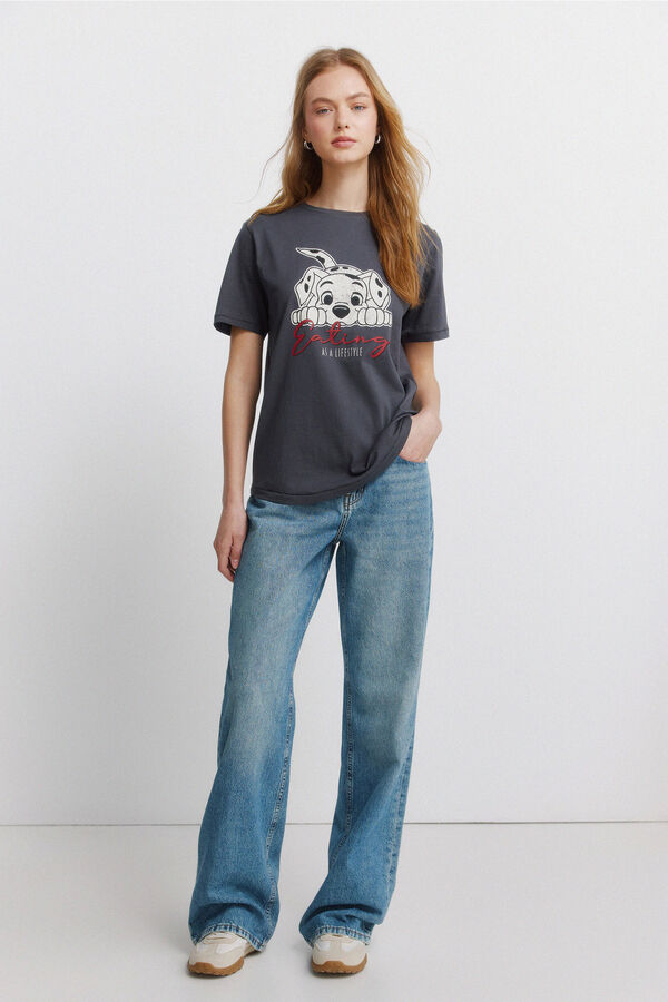 Springfield T-shirt de manga curta d&aacute;lmatas cinzento