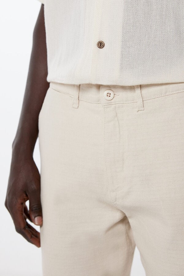 Springfield Comfort fit cotton Bermuda shorts natural